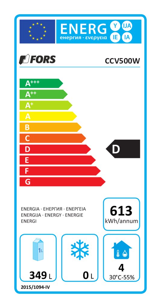 FORS Bäckerei-Kühlschrank, Volltür, weiss, 600×400 - CCV 500 W