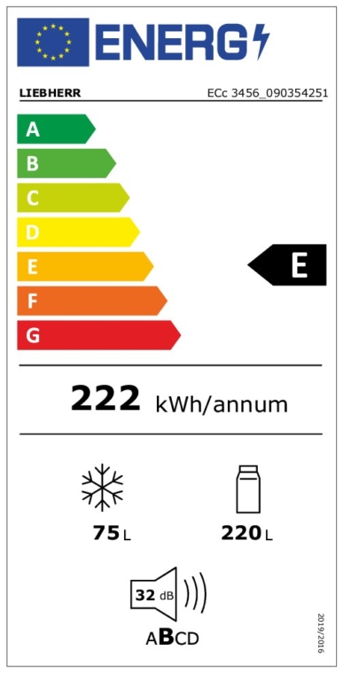 LIEBHERR Einbau​-​Kühl​-​Gefrier​-​Kombination SMS​-​Norm weiss - ECc 3456