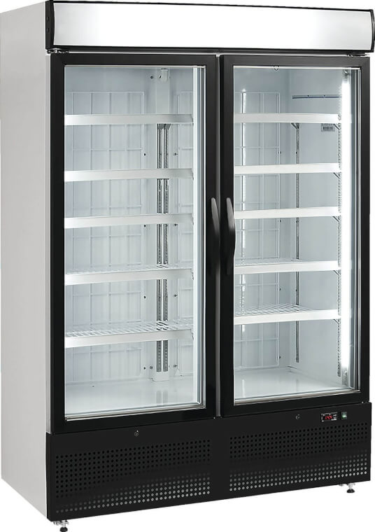 FORS Congelatore da esposizione, doppia porta​/​display in vetro, ABS, bianco - PDFV 11000 G