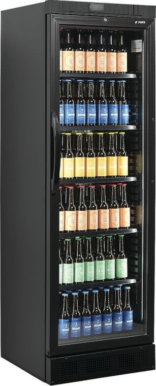 FORS Flaschenkühlschrank, Glastür, schwarz - BCV 4000 NG