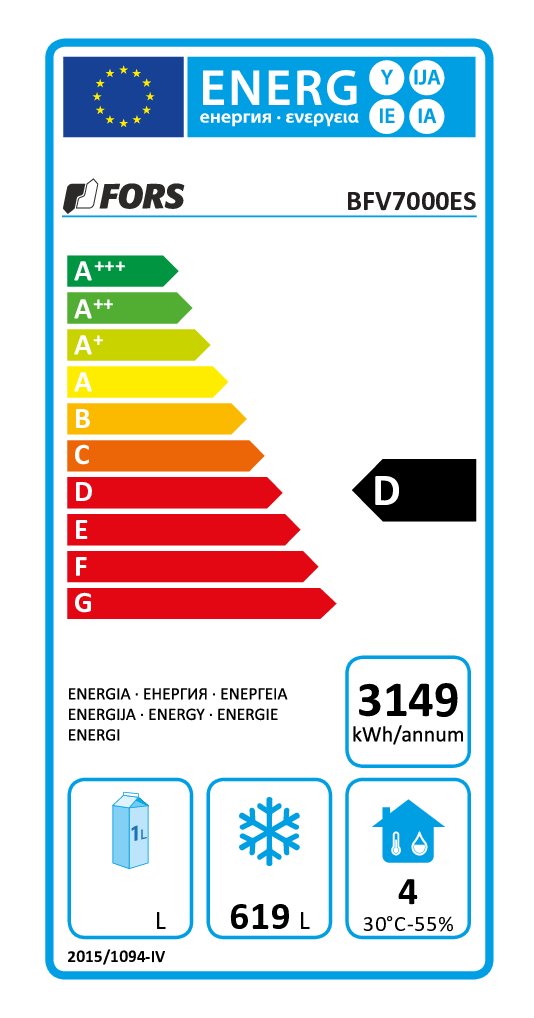 FORS Congelatore panetteria, porta intera, inox, 600×800 - BFV 7000 ES