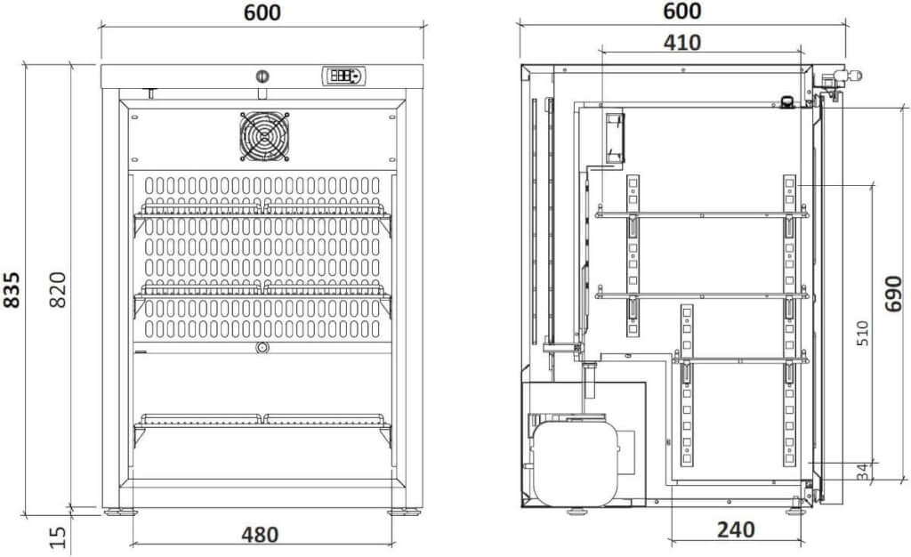 MEDGREE Réfrigérateur de laboratoire, 84 cm - MLRE 150 G