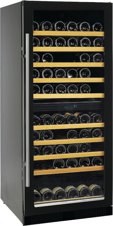 FORS Frigorifero per vino, porta vetrata, nero, 2 zone - VC 139119 NG