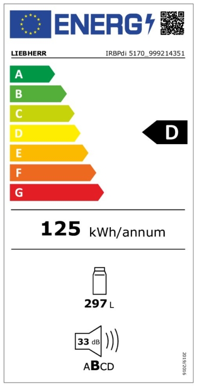 LIEBHERR Integrier​-​Kühlschrank EURO​-​Norm Peak - IRBPdi 5170