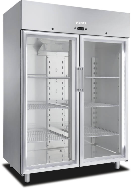 FORS Réfrigérateur, inox, porte vitrée, GN 2​/​1 - DGCV 1401 GESSL