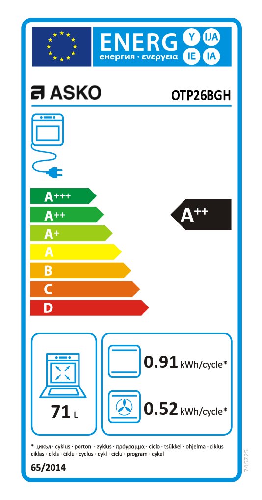 ASKO Forno pirolitico ADVANCED - OTP 26 BGH