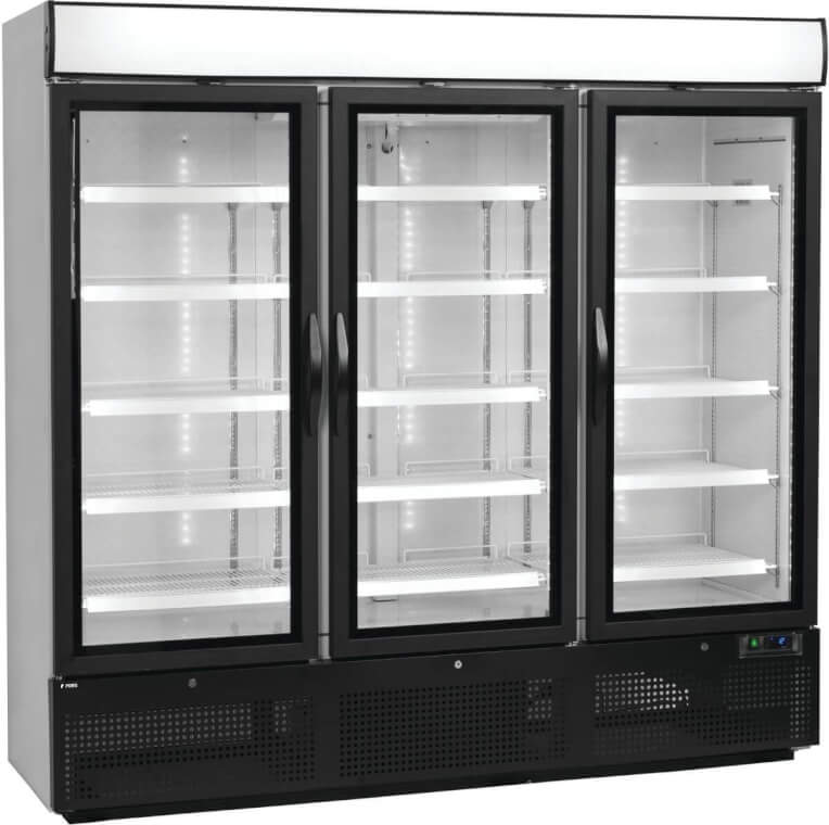 FORS Displaykühlschrank, dreifache Glastür​/​Display, weiss, ABS - PDCV 18000 G