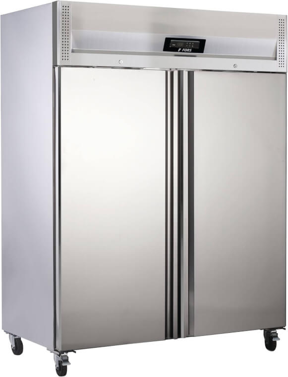 FORS Réfrigérateur Gastro, double porte pleine, inox, GN 2​/​1 - GCV 14000 ES