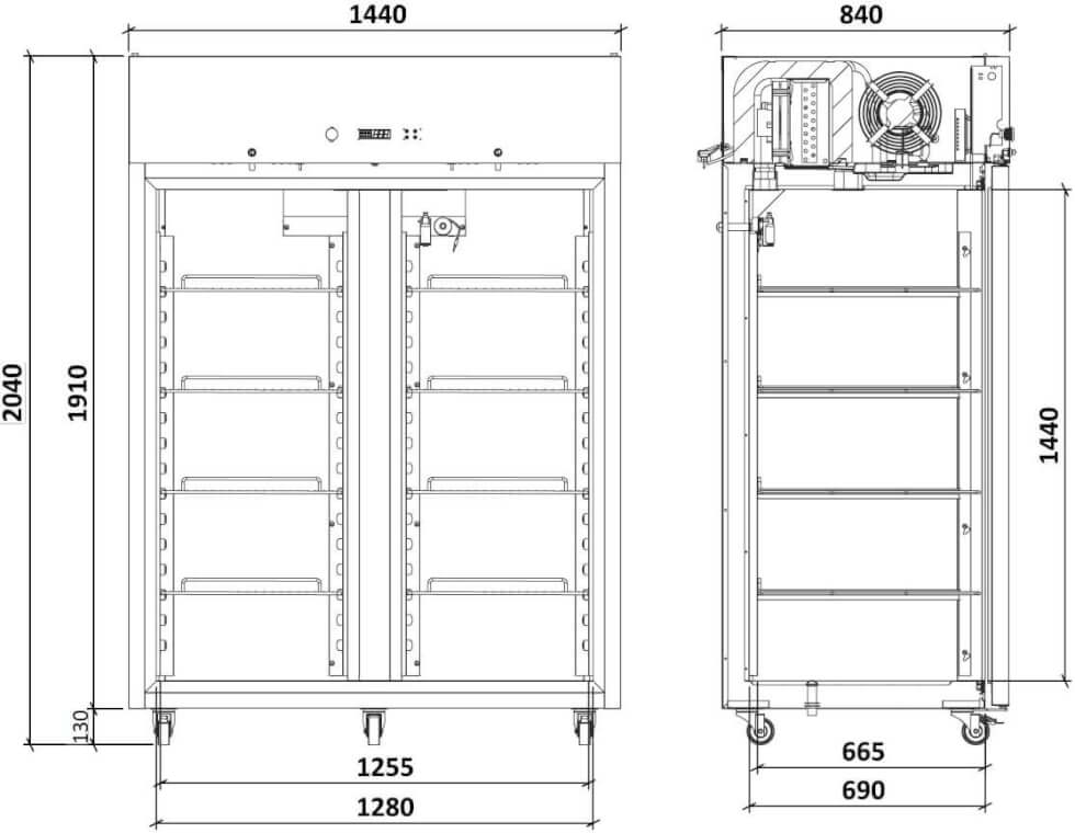 MEDGREE Labor​-​Kühlschrank, 204 cm - MLRA 1400 S