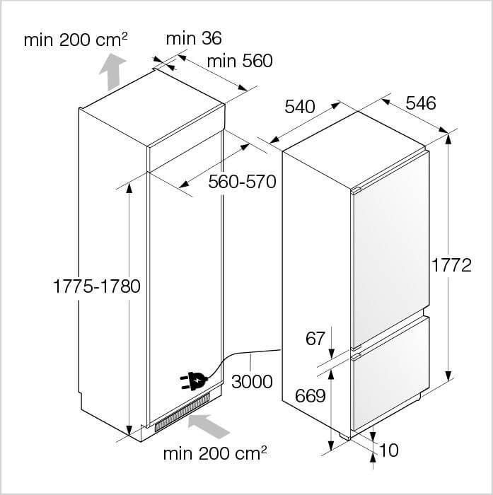 ASKO Combinato frigorifero-congelatore da incasso ADVANCED - RBC 276 SND1