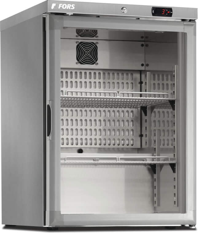 FORS Réfrigérateur sous​-​plan, porte vitrée, inox - CCV 150 GES
