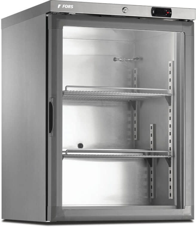 FORS Congelatore sottopiano, porta in vetro, acciaio inox - CFS 150 GES
