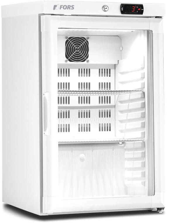 FORS Réfrigérateur pour verres, porte vitrée, blanc, ABS - CCV 50 WG