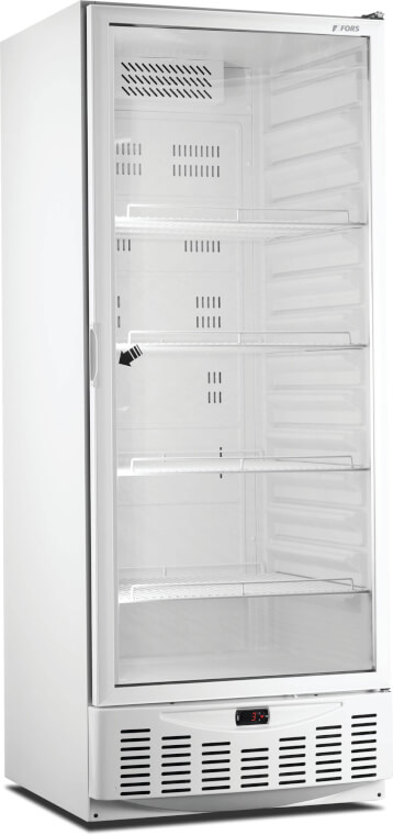 FORS Réfrigérateur, porte vitrée, blanc, ABS, GN 2​/​1 et 600×400 - GMCV 550 WG