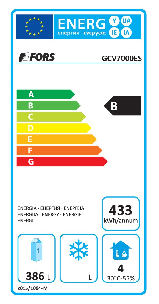 GCV7000ES.tif FORS Gastronomie-Kühlschrank, Volltür, Edelstahl, GN 2/1 - GCV 7000 ES