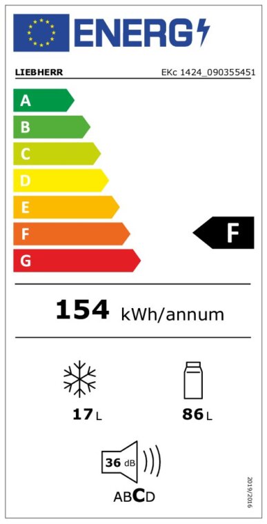 LIEBHERR Einbau​-​Kühlschrank SMS​-​Norm weiss - EKc 1424 RHD