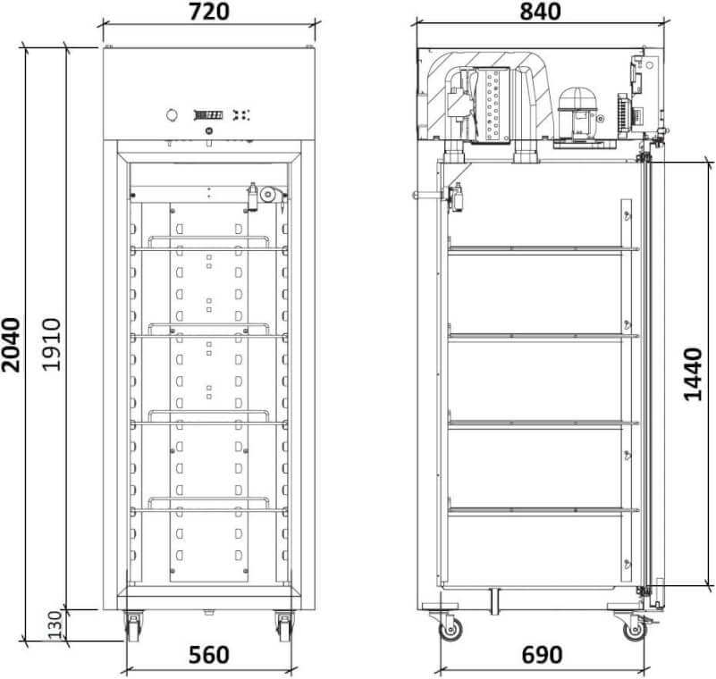 MEDGREE Réfrigérateur de laboratoire, 204 cm - MLRA 700 G