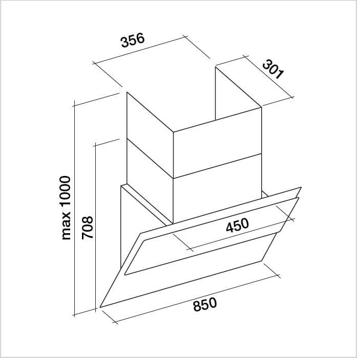 FALMEC Cappa di ventilazione parete Silence NRS - VERSO NRS 85 W