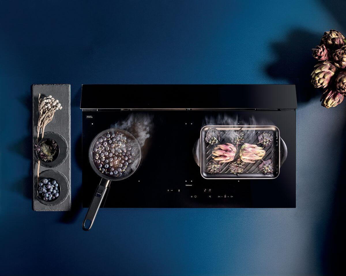 FALMEC Piano di cottura a induzione opaco con cappa integrata - BRERA 90 NM