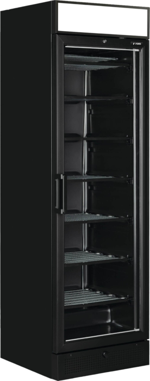 FORS Congelatore da esposizione, porta in vetro, nero, ABS - UDFV 2700 NG