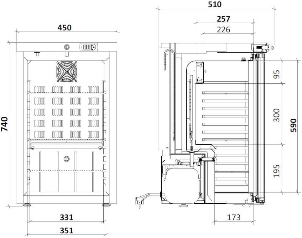 MEDGREE Réfrigérateur de laboratoire, 74 cm - MLRE 66 S