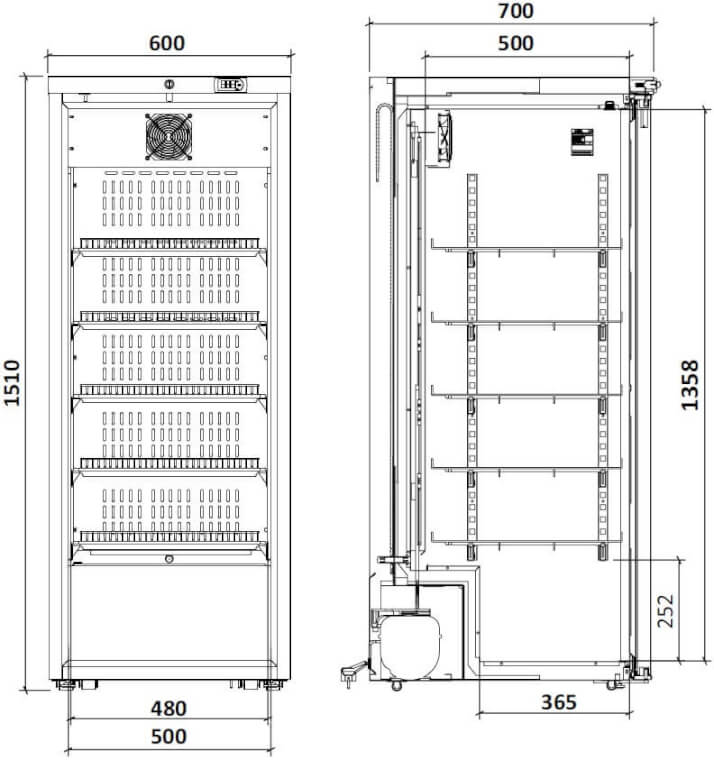 MEDGREE Réfrigérateur de laboratoire, 151 cm - MLRE 350 G