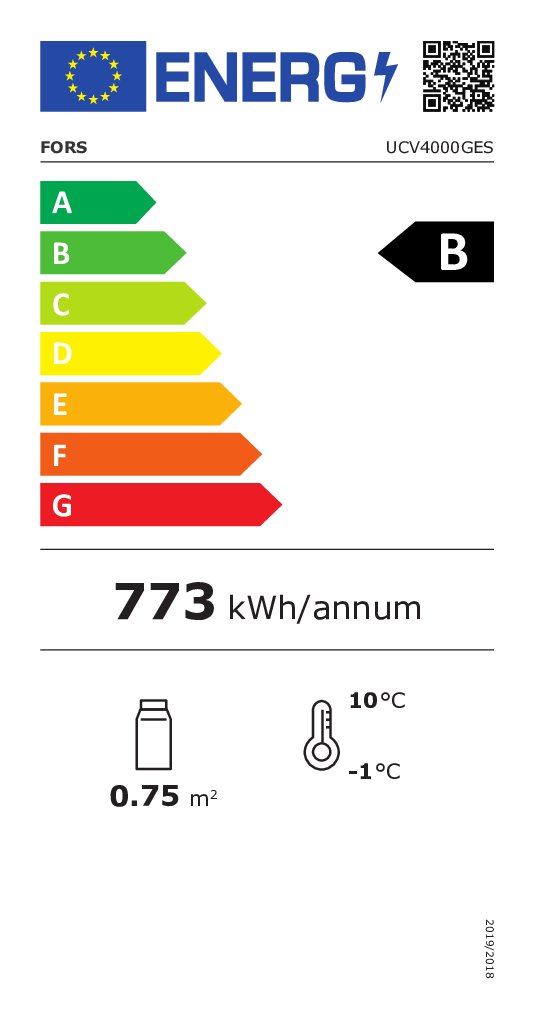 UCV4000GES.tif FORS Frigorifero per bevande, porta vetrata, inox - UCV 4000 GES